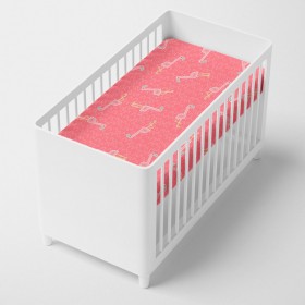 Lenzuolo con angoli HappyFriday MOSHI MOSHI Multicolore 60 x 120 x 14 cm Fenicottero rosa