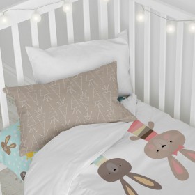 Set di copripiumino HappyFriday Moshi Moshi Rabbit Family Multicolore Culla Neonato 2 Pezzi