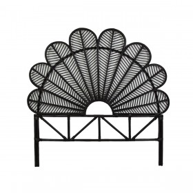 Testiera del Letto Romimex Nero Rattan 160 x 160 x 5 cm