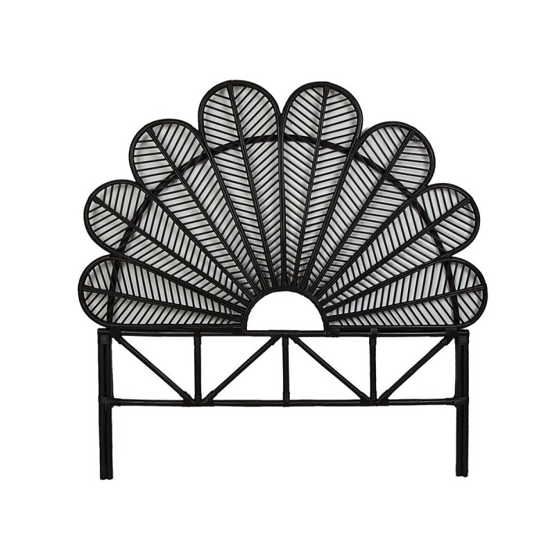 Testiera del Letto Romimex Nero Rattan 160 x 160 x 5 cm