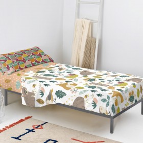 Set di Lenzuola HappyFriday Moshi Moshi Harvestwood Multicolore Singolo 2 Pezzi