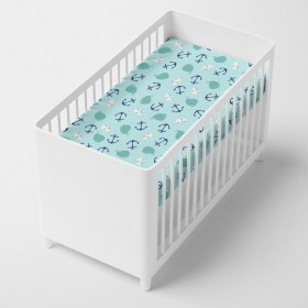 Lenzuolo con angoli aderenti HappyFriday Moshi Moshi Whale Multicolore 70 x 140 x 14 cm