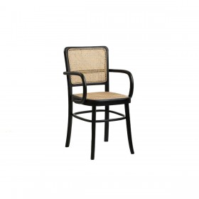 Poltrona Romimex Nero Naturale Rattan teak 44 x 89 x 53 cm