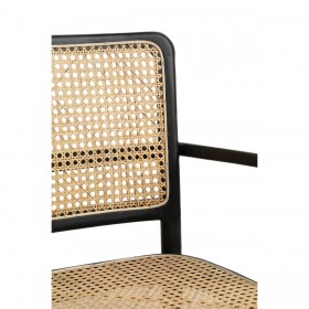 Poltrona Romimex Nero Naturale Rattan teak 44 x 89 x 53 cm