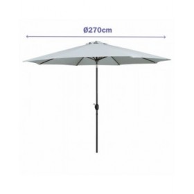 Marbueno Ombrellone Acciaio 8 Stecche D270 cm Poliestere Bianco Giardino Piscina 10484