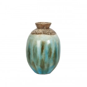Vaso Alexandra House Living Azzurro Marrone Terracotta 22 x 35 x 22 cm