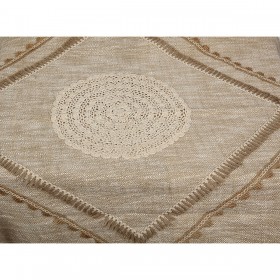 Coperta Romimex Beige Ricamo 125 x 150 x 150 cm