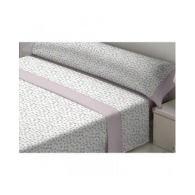 Set di Lenzuola Tejidos Reina Fides Bianco Rosa Osimano