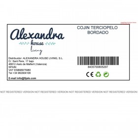 Cuscino Romimex Blu scuro Velluto 45 x 10 x 45 cm Ricamo