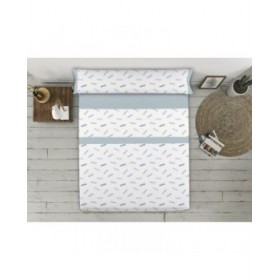 Set di Lenzuola Tejidos Reina Tetris Azzurro Bianco Matrimoniale
