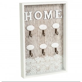 Portachiavi Romimex Bianco Naturale Legno MDF 20 x 30 x 3 cm