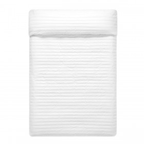 Trapunta Reversibile HappyFriday Basic Dash Bianco Blu Marino 180 x 260 cm