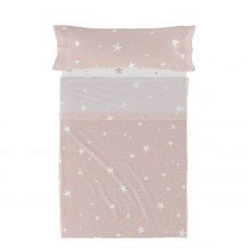 Set di Lenzuola HappyFriday Basic Kids Little star Rosa 2 Pezzi