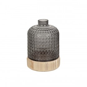 Vaso Romimex Grigio Legno Vetro 15 x 21 x 15 cm