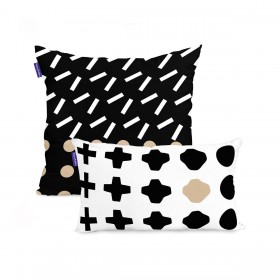 Fodera per cuscino HappyFriday Blanc Blush sand Multicolore 2 Pezzi
