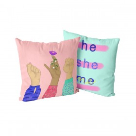 Fodera per cuscino HappyFriday Aware Me Multicolore 50 x 50 cm 2 Pezzi