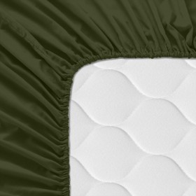 Lenzuolo con angoli aderenti HappyFriday BASIC Verde scuro 160 x 200 x 32 cm