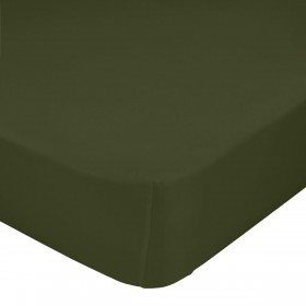 Lenzuolo con angoli aderenti HappyFriday BASIC Verde scuro 160 x 200 x 32 cm