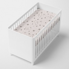 Lenzuolo con angoli HappyFriday MOSHI MOSHI Grigio Multicolore 60 x 120 x 14 cm Koala