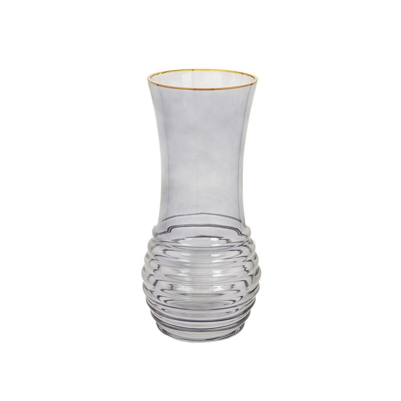 Vaso Romimex Grigio Vetro 15 x 30 x 15 cm