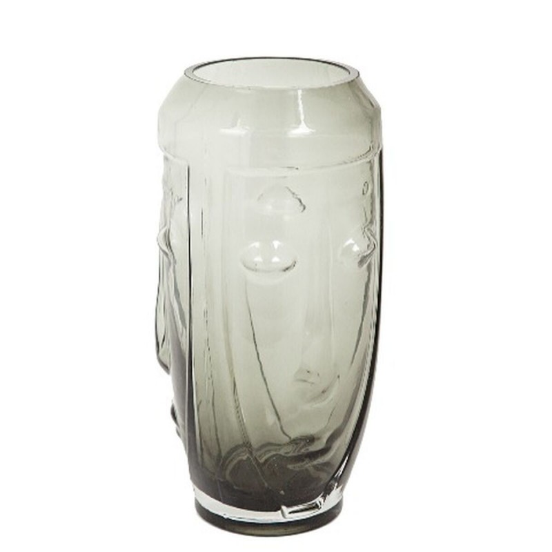 Vaso Romimex Grigio Vetro Viso 9 x 25 x 9 cm