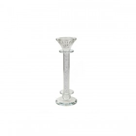 Portacandele Romimex Argentato Vetro 8 x 23 x 8 cm