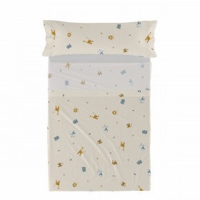Set di Lenzuola HappyFriday  HF Mini Animals Multicolore Singolo 2 Pezzi
