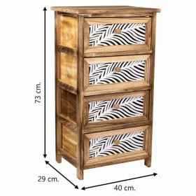 Cassettiera Alexandra House Living Marrone Legno Legno di paulownia 29 x 73 x 40 cm