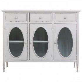 Credenza Alexandra House Living Bianco Metallo Vetro 40 x 80 x 100 cm