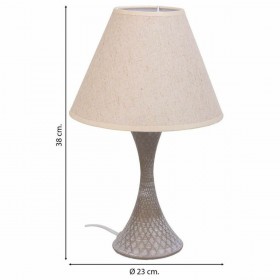Lampada da tavolo Alexandra House Living Bianco Grigio Metallo Stoffa 220-240 V 23 x 38 x 23 cm