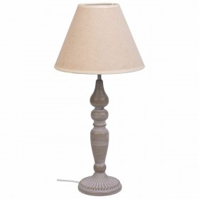 Lampada da tavolo Alexandra House Living Bianco Grigio Metallo Stoffa 220-240 V 23 x 46 x 23 cm