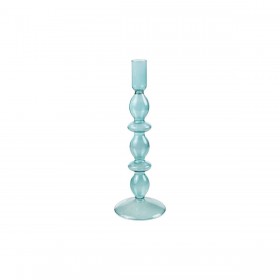 Portacandele Romimex Azzurro Vetro 9 x 27 x 9 cm