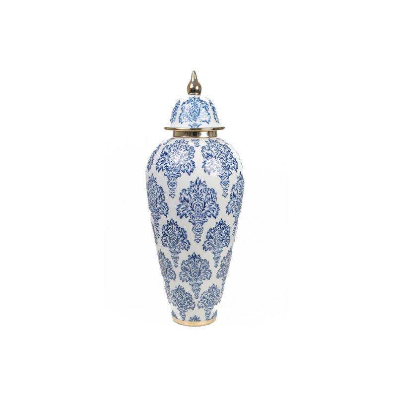 Vaso Romimex Azzurro Bianco Porcellana 18 x 46 x 18 cm