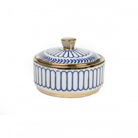 Scatola Decorativa Romimex Azzurro Bianco Porcellana 15 x 11 x 15 cm