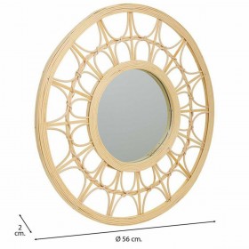 Specchio da parete Alexandra House Living Naturale 56 x 2 x 56 cm Cerchi