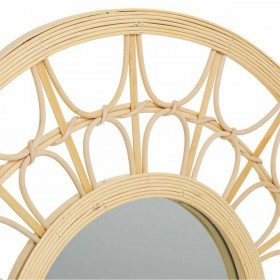 Specchio da parete Alexandra House Living Naturale 56 x 2 x 56 cm Cerchi