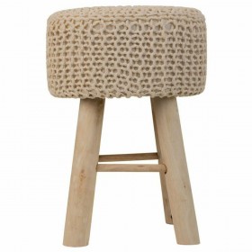 Sgabello Alexandra House Living Crema Bambù Pino Spugna Legno MDF 32 x 44 x 32 cm