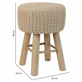 Sgabello Alexandra House Living Crema Bambù Pino Spugna Legno MDF 32 x 44 x 32 cm