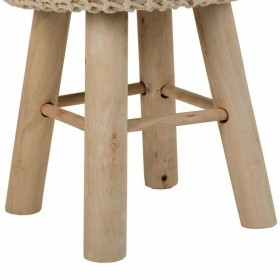 Sgabello Alexandra House Living Crema Bambù Pino Spugna Legno MDF 32 x 44 x 32 cm