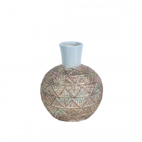 Vaso Romimex Beige Ceramica Sferico 18 x 21 x 18 cm 18 x 17 x 18 cm