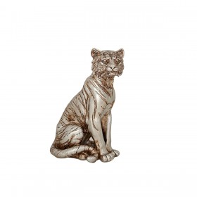 Statua Decorativa Romimex Argentato Resina Tigre 15 x 21 x 9 cm