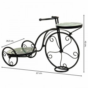 Supporto per Vaso Alexandra House Living Nero Ferro Piastrella Bicicletta 26 x 43 x 67 cm