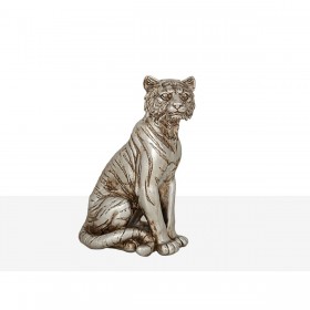 Statua Decorativa Romimex Argentato Resina Tigre 15 x 21 x 9 cm