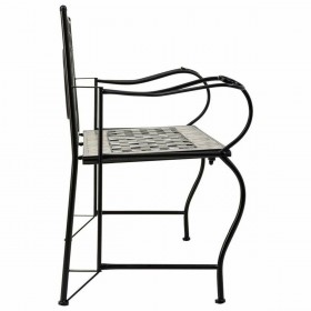 Panca Alexandra House Living Nero Ferro Piastrella 50 x 88 x 110 cm
