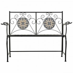 Panca Alexandra House Living Nero Ferro Piastrella 50 x 88 x 110 cm