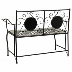 Panca Alexandra House Living Nero Ferro Piastrella 50 x 88 x 110 cm