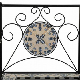Panca Alexandra House Living Nero Ferro Piastrella 50 x 88 x 110 cm