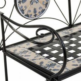 Panca Alexandra House Living Nero Ferro Piastrella 50 x 88 x 110 cm