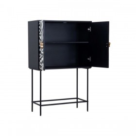 Armadio Romimex Bianco Nero Dorato Metallo Osso Legno di acacia 80 x 170 x 40 cm