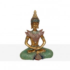 Statua Decorativa Romimex Dorato Resina Buddha 21 x 29 x 11 cm